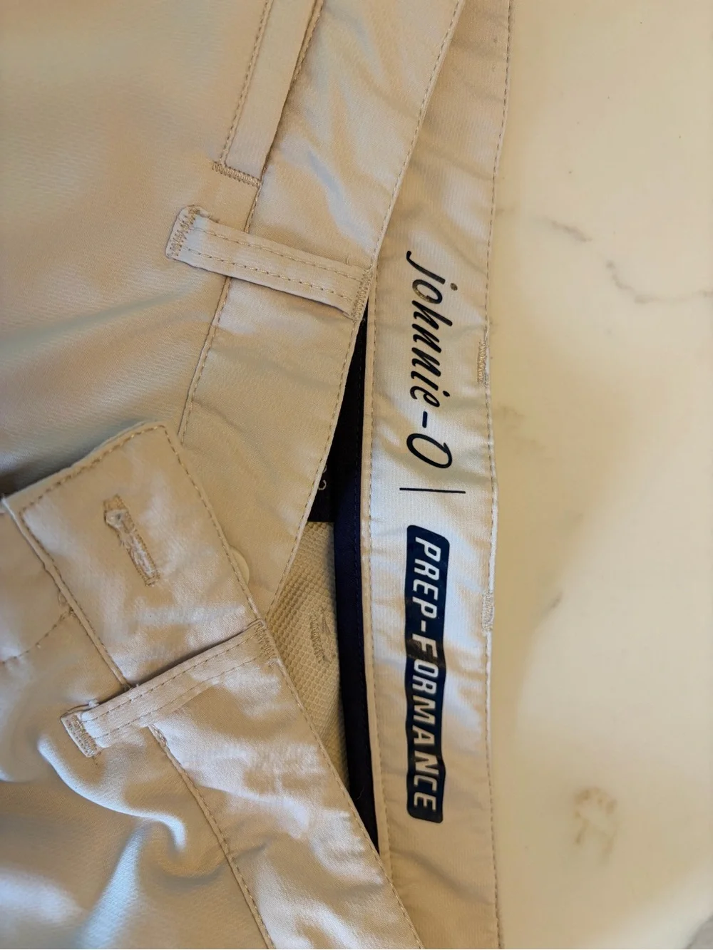 johnnie-O White Flat Front Men's Shorts